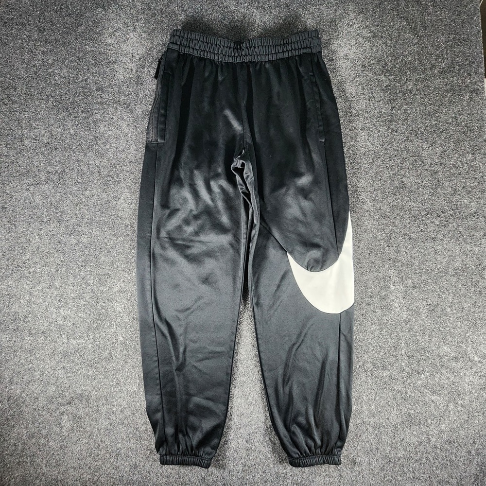 Nike Dri-FIT Therma Jogger Sweatpants Tapered Mens L Black Big Swoosh Loose Fit